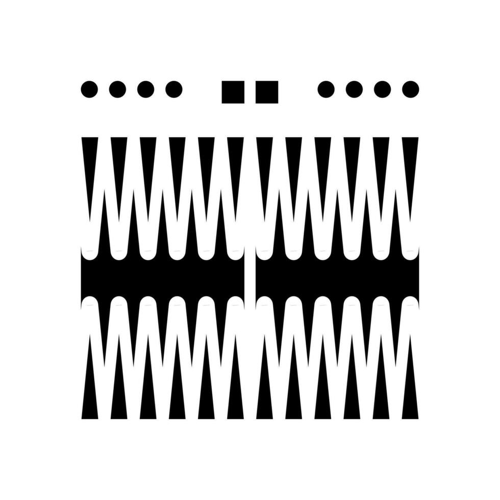 backgammon game board table glyph icon vector illustration