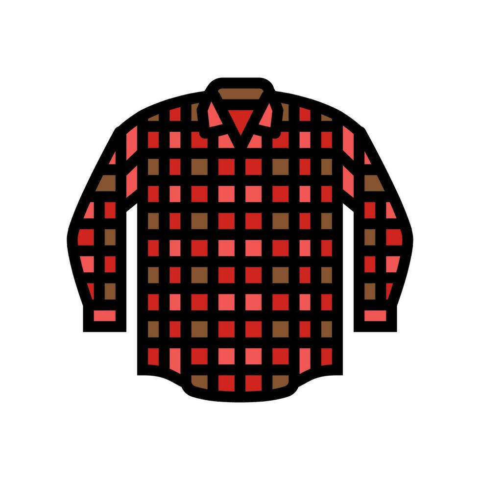 plaid shirt hipster retro color icon vector illustration