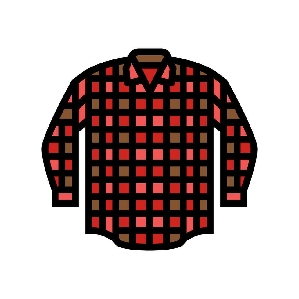 plaid shirt hipster retro color icon vector illustration