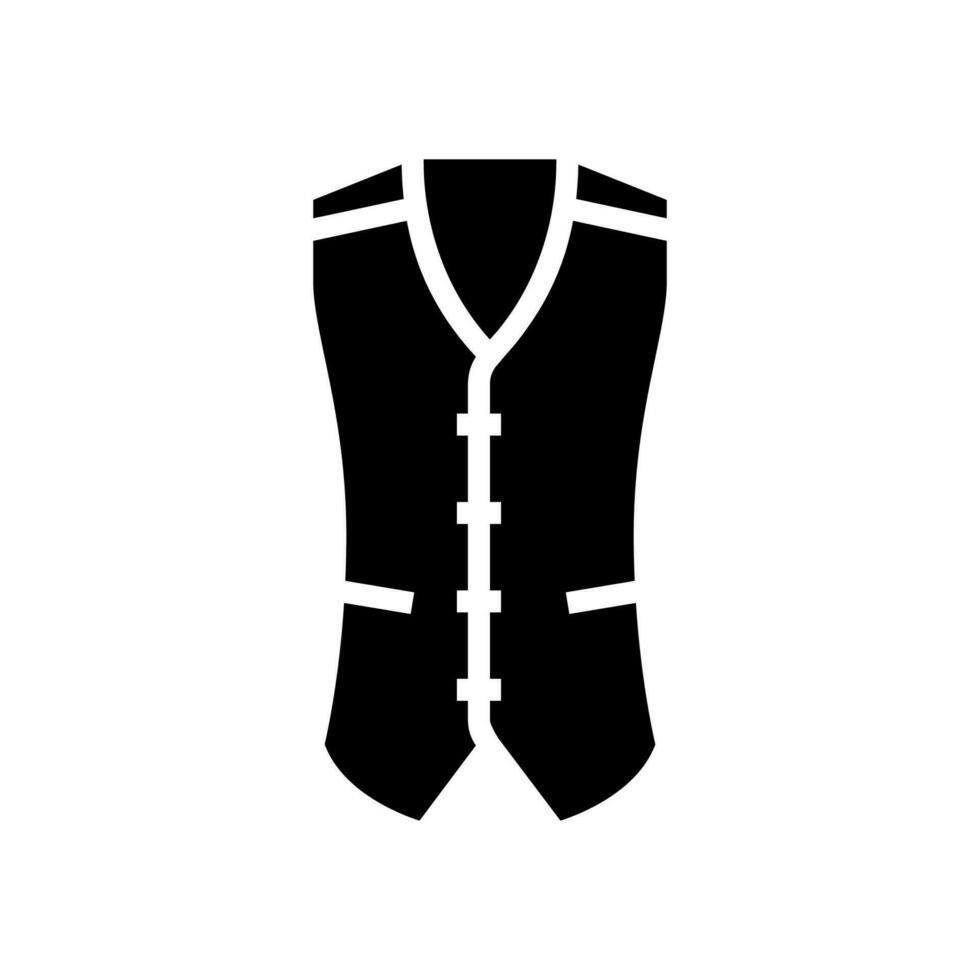 tweed vest hipster retro glyph icon vector illustration