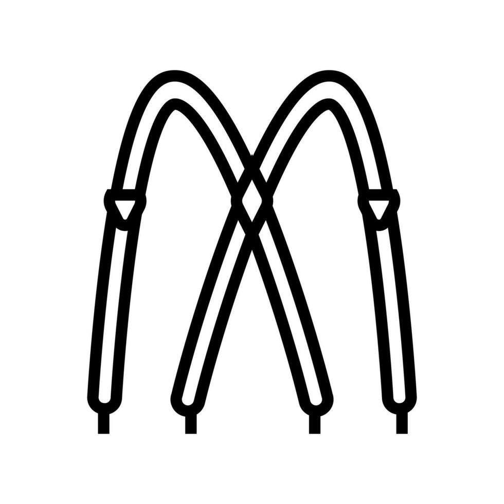 suspenders hipster retro line icon vector illustration