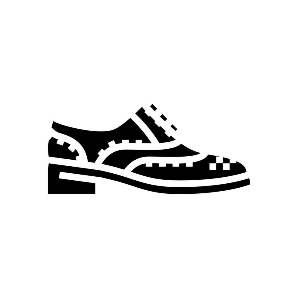 wingtip shoes hipster retro glyph icon vector illustration