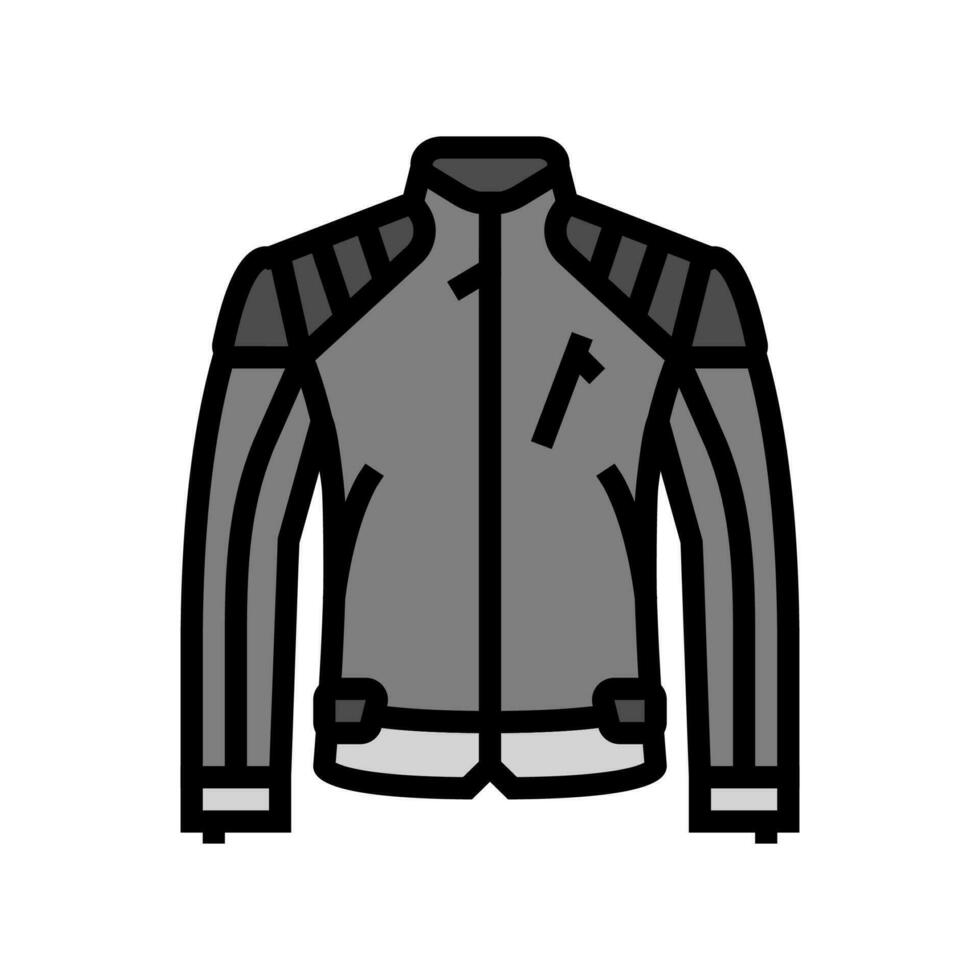 leather jacket hipster retro color icon vector illustration