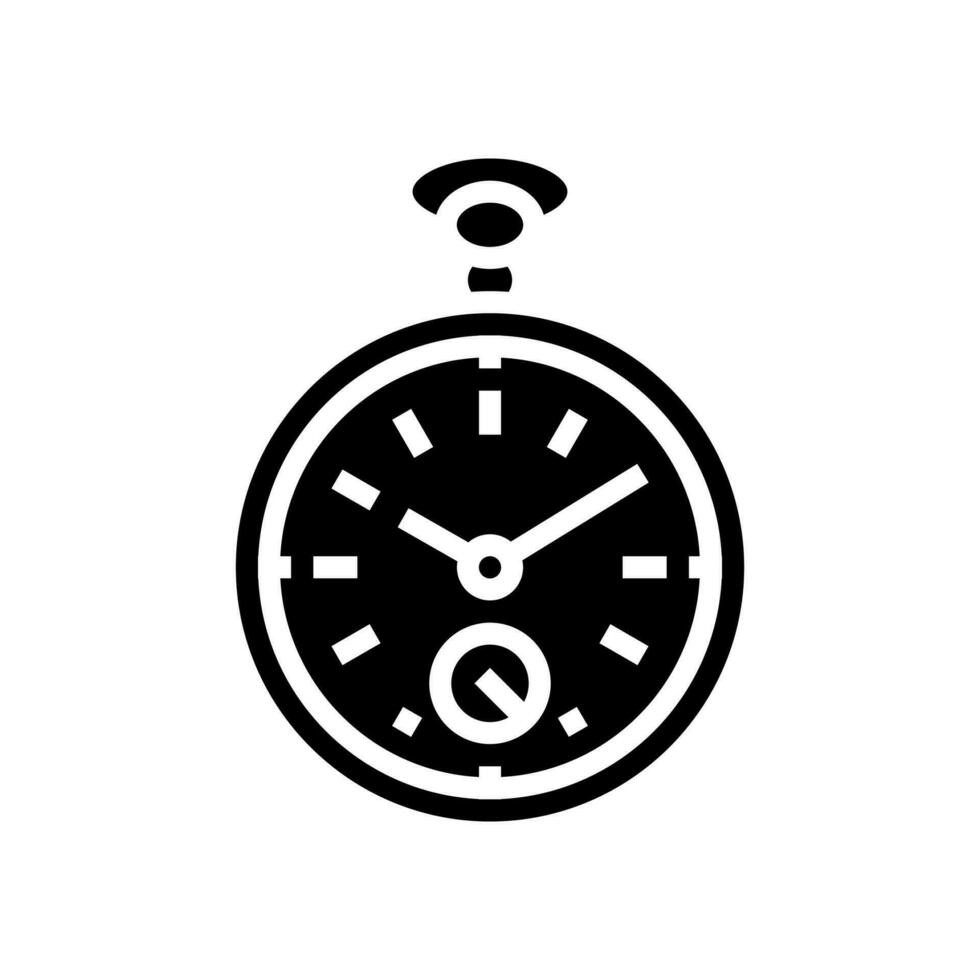 bolsillo reloj hipster retro glifo icono vector ilustración