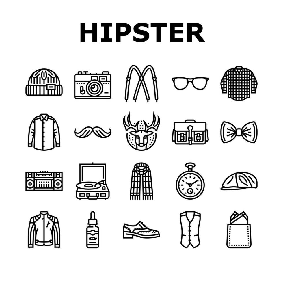 hipster retro Clásico antiguo estilo íconos conjunto vector