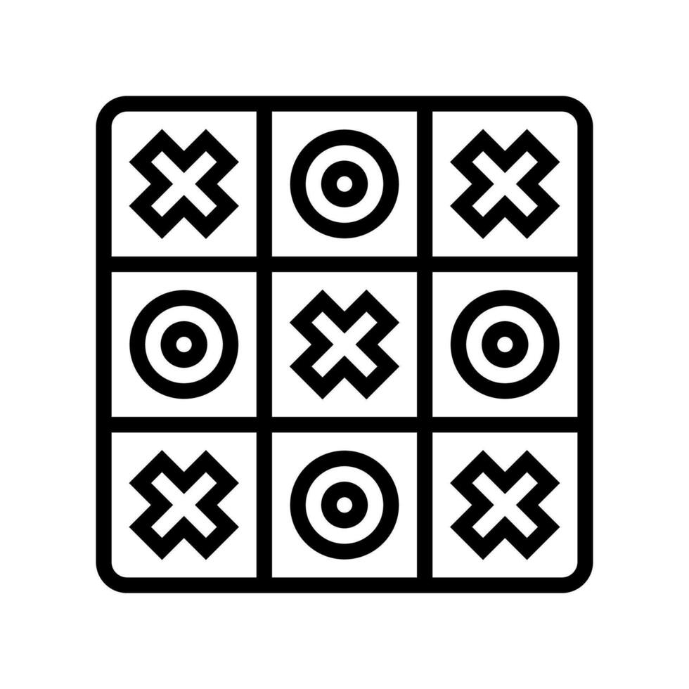 tic tac toe game line icon vector illustration