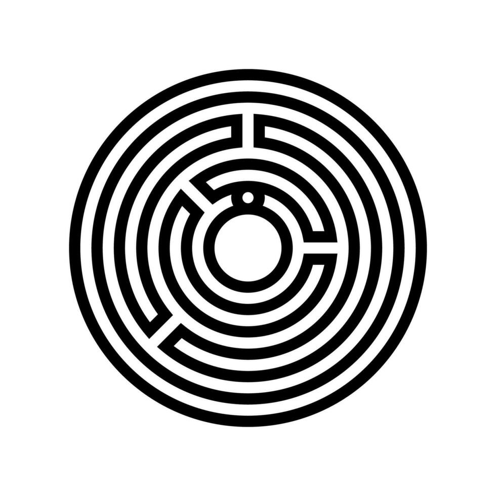 labyrinth game line icon vector illustration
