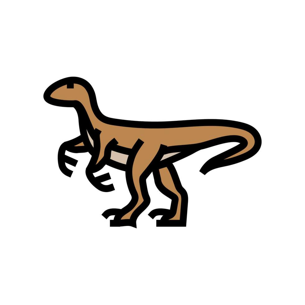 velociraptor dinosaur animal color icon vector illustration