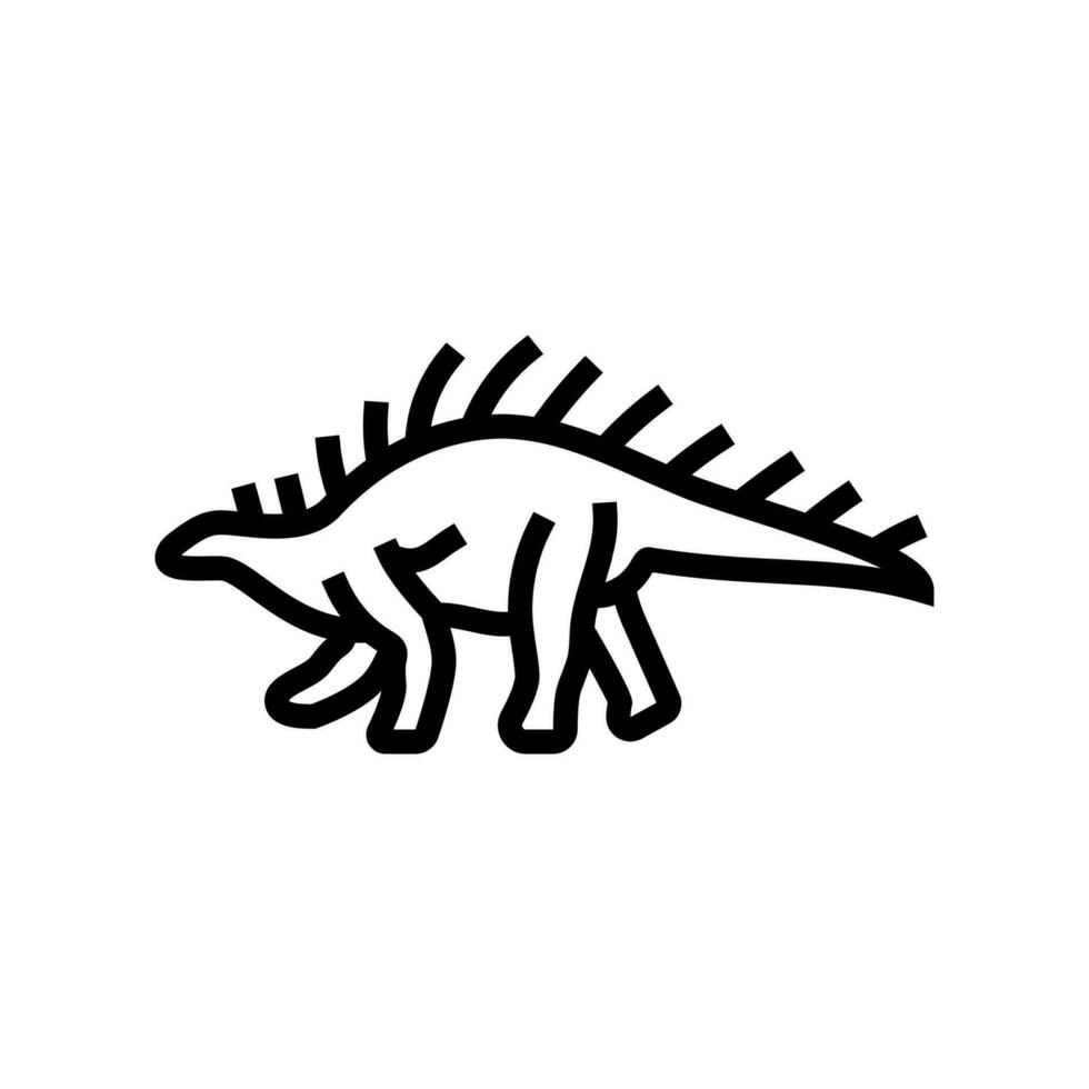 kentrosaurus dinosaur animal line icon vector illustration