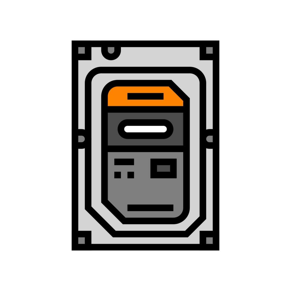 hard drive gaming pc color icon vector illustration