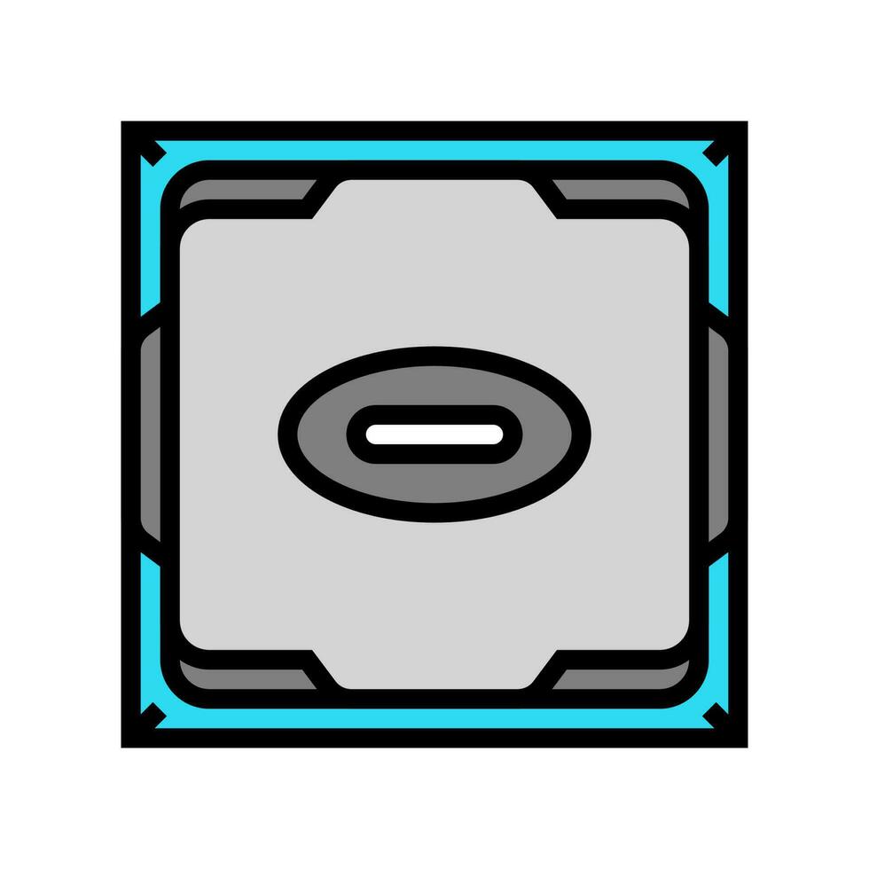 processor chip gaming pc color icon vector illustration