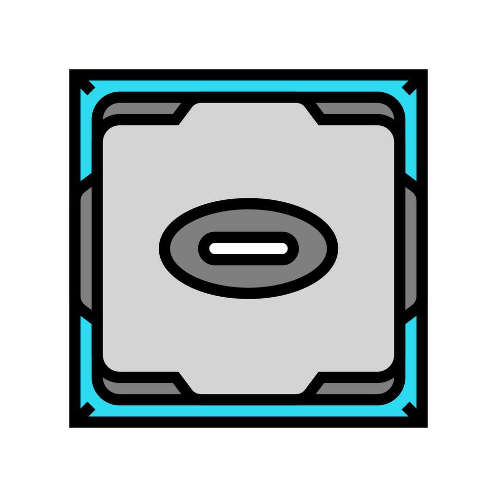 processor chip gaming pc color icon vector illustration