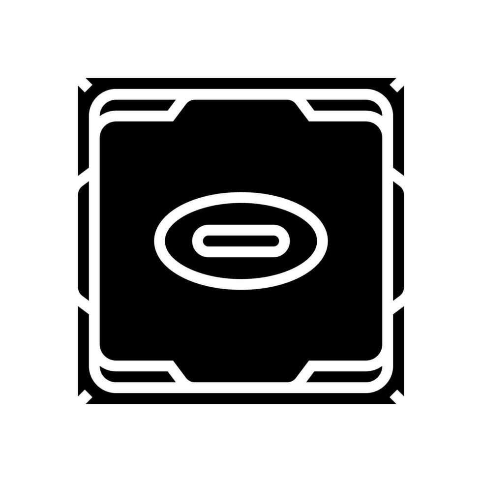 processor chip gaming pc glyph icon vector illustration