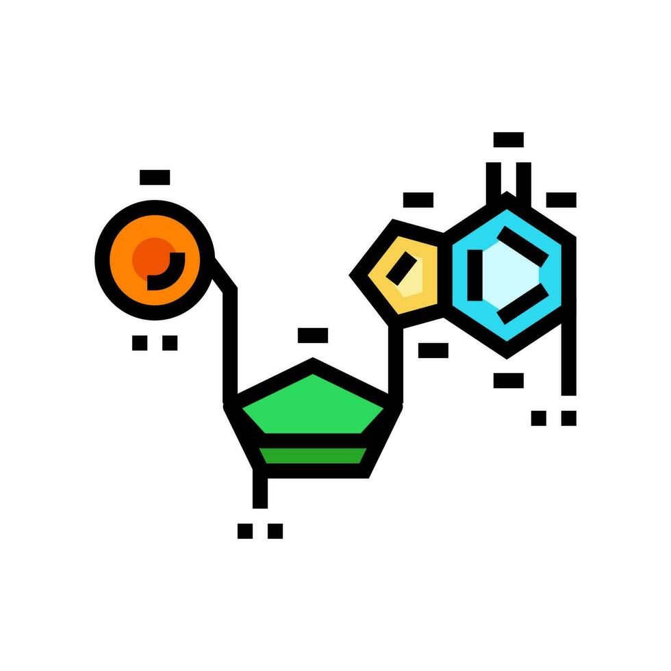 nucleico ácidos bioquímica color icono vector ilustración