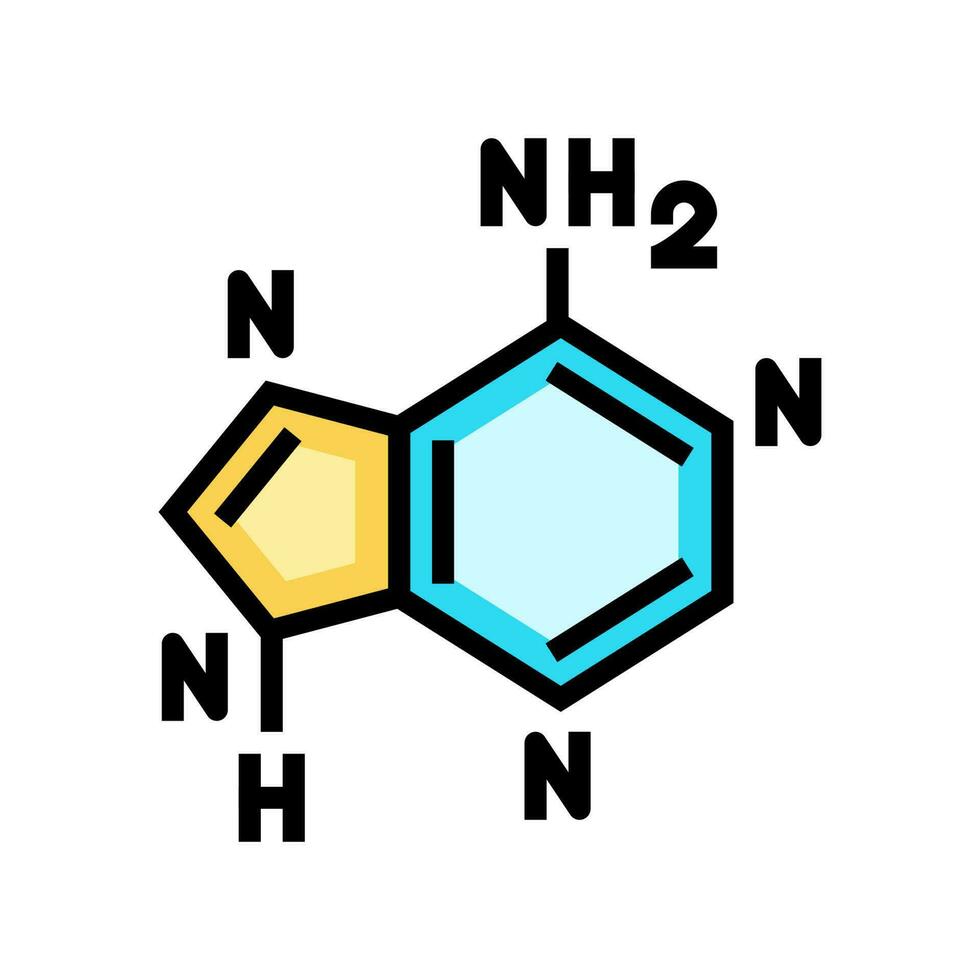 nucleico ácido bases bioquímica color icono vector ilustración