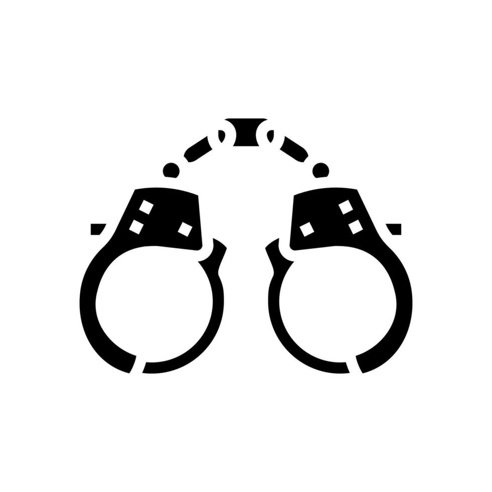 handcuffs crime glyph icon vector illustration