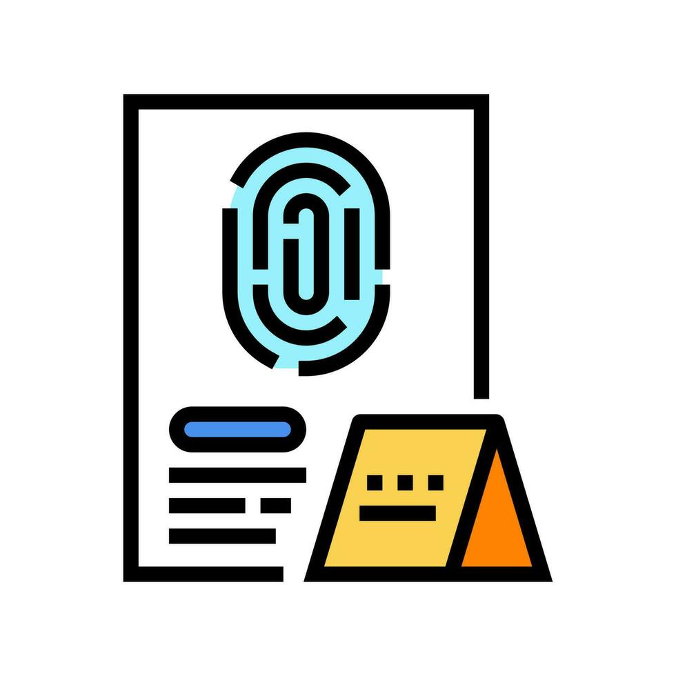 fingerprint crime color icon vector illustration