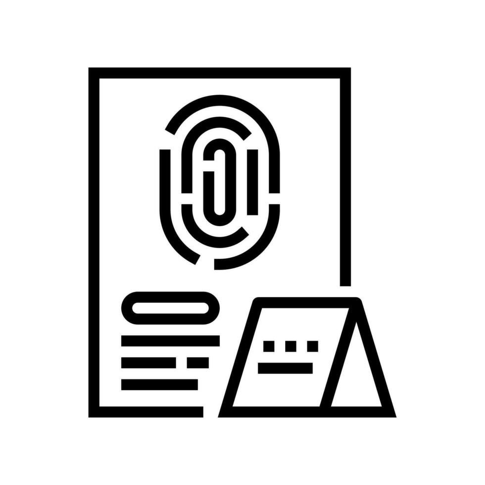 fingerprint crime line icon vector illustration