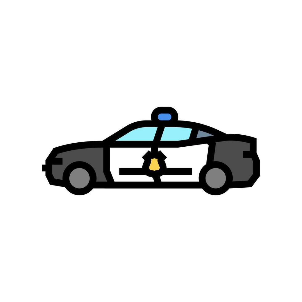 police car crime color icon vector illustration