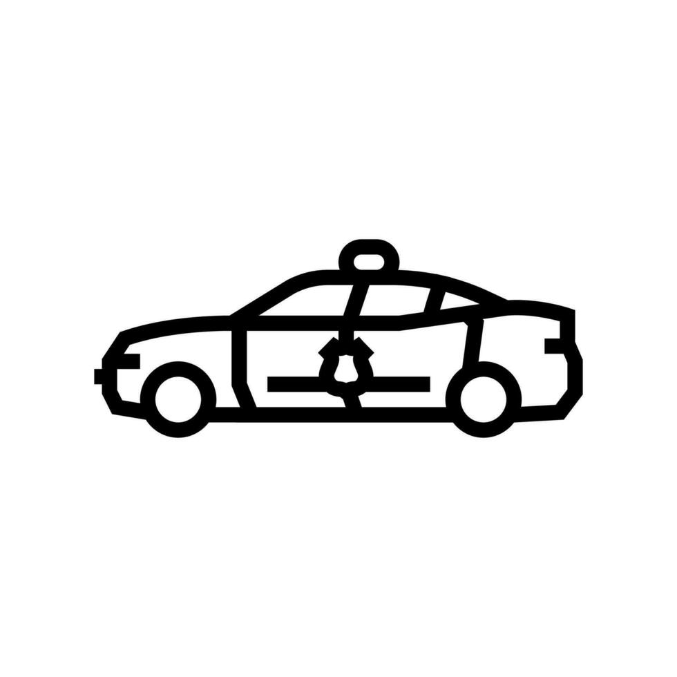 police car crime line icon vector illustration