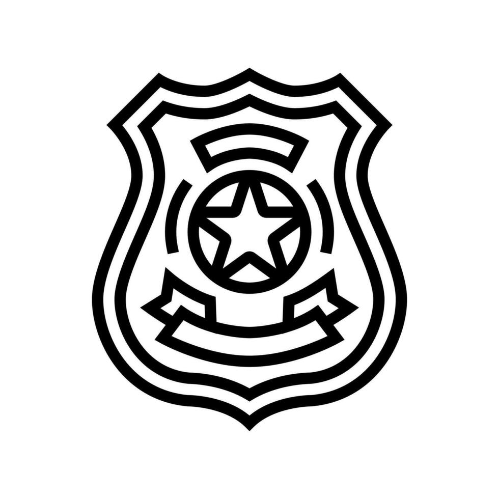 policía Insignia crimen línea icono vector ilustración