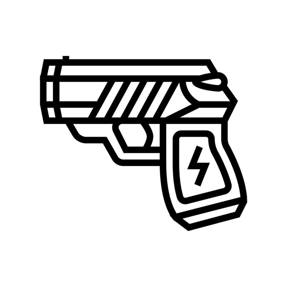 Taser pistola crimen línea icono vector ilustración