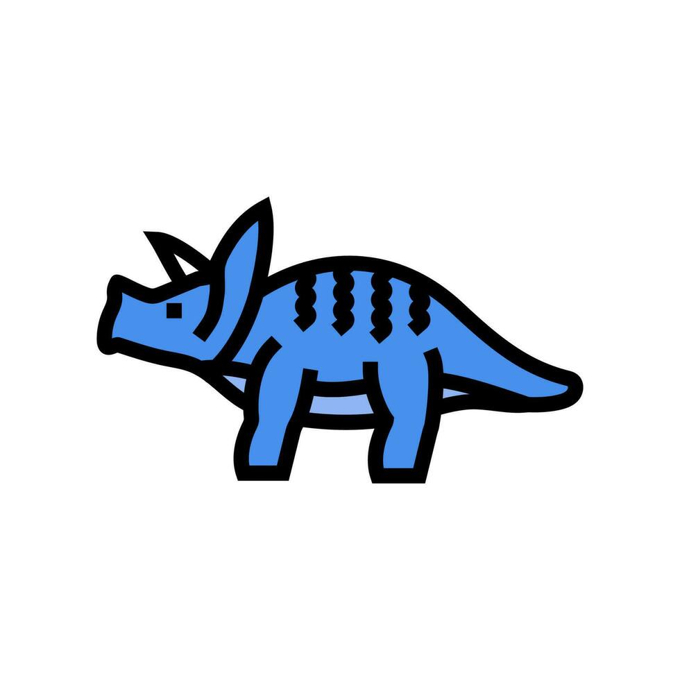 triceratops dinosaurio animal color icono vector ilustración