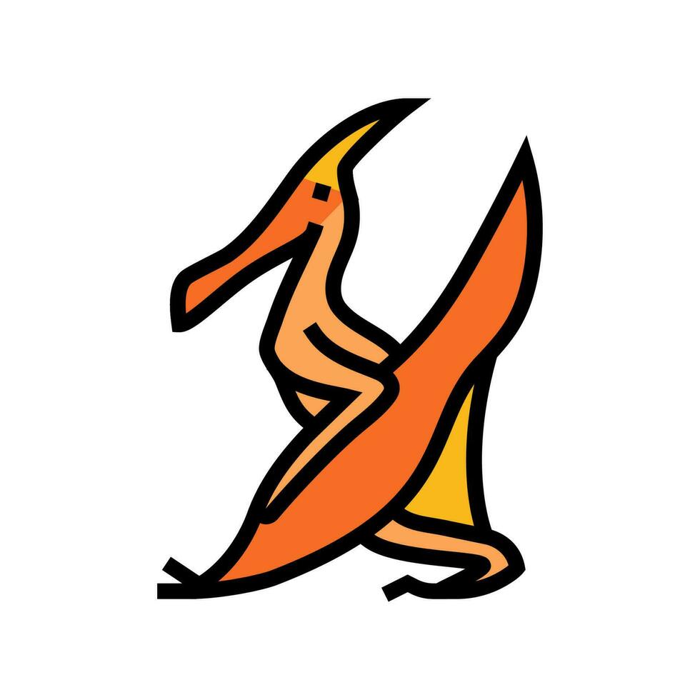 pterodáctilo dinosaurio animal color icono vector ilustración