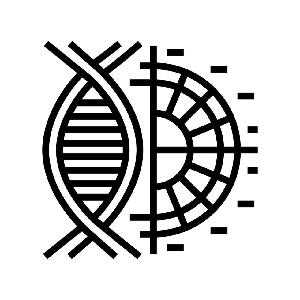 genetic code biochemistry line icon vector illustration