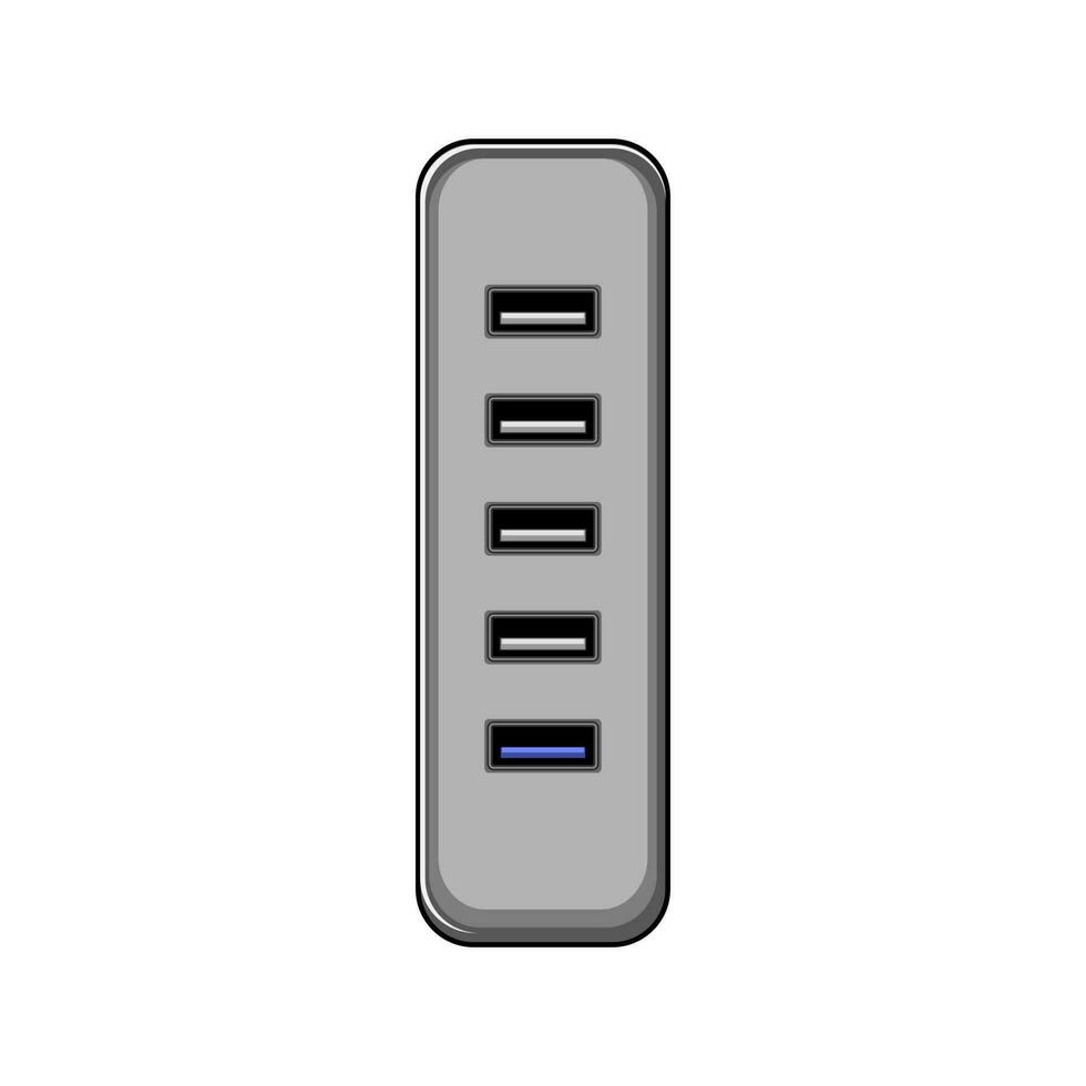 connect usb hub cartoon vector illustration