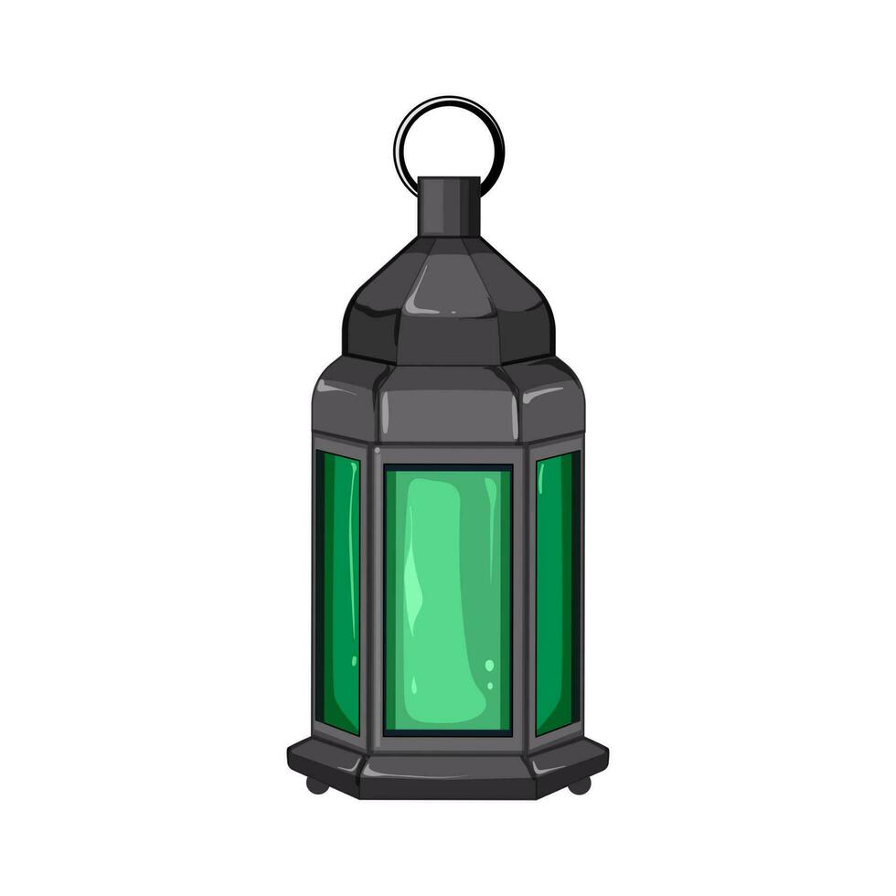 mosque arabic lantern cartoon vector illustration