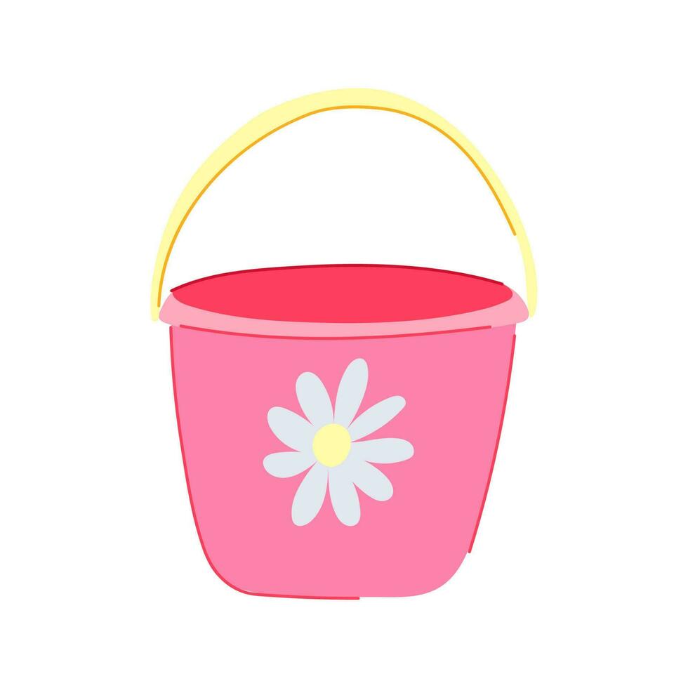 container plastic bucket cartoon vector illustration