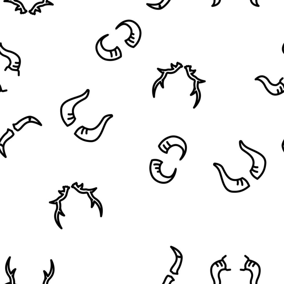 horn animal head wild vector seamless pattern