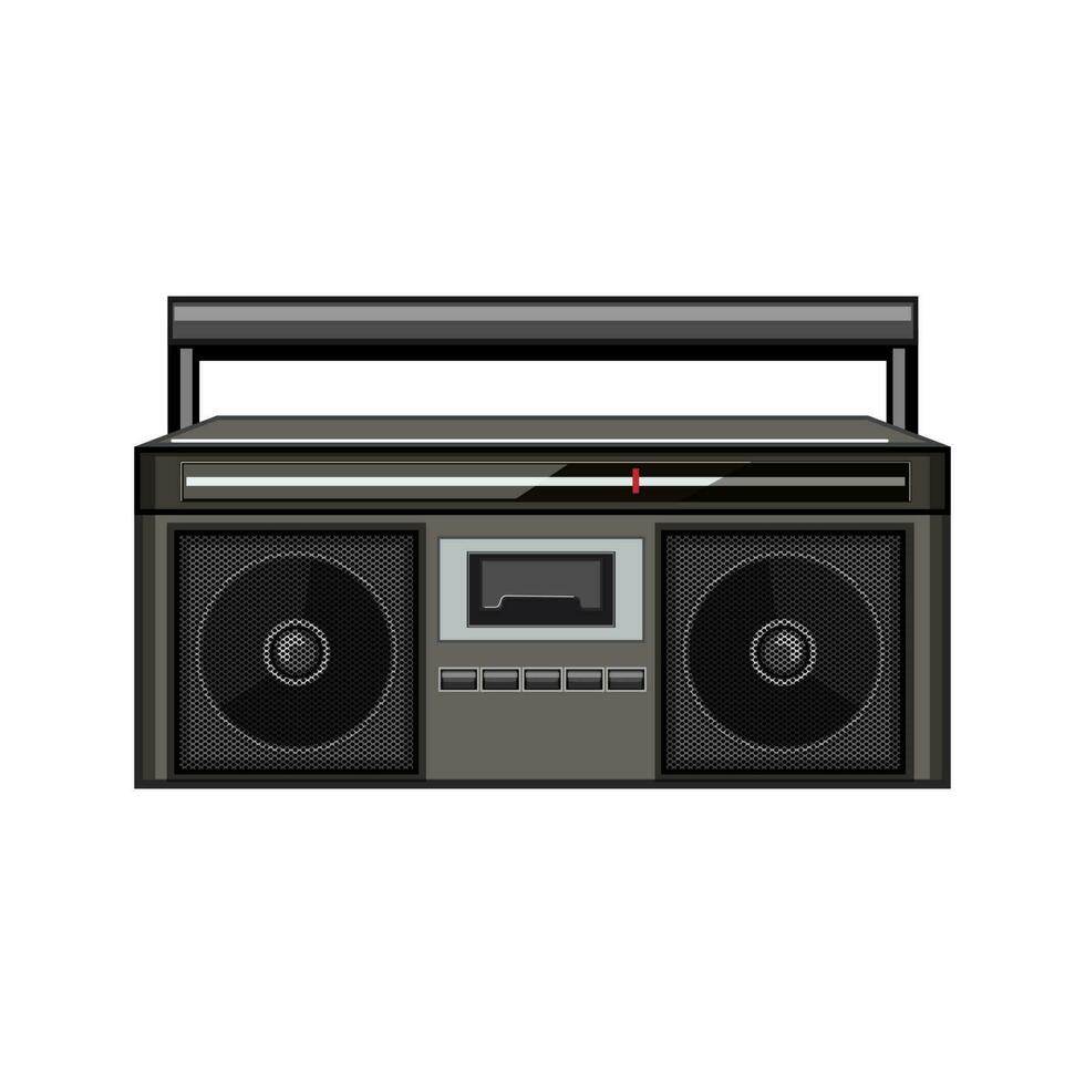 vintage boombox audio cartoon vector illustration