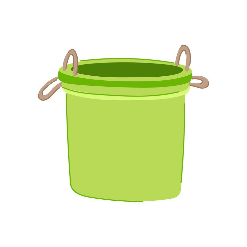 empty plastic bucket cartoon vector illustration