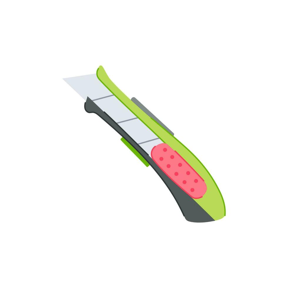 sharp cutter knife cartoon vector illustration