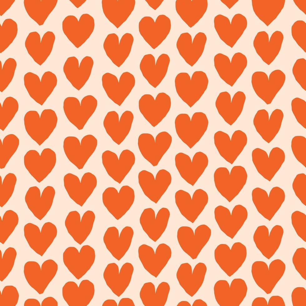 Beautiful monochrome pattern with hearts. Seamless vector texture with hand drawn hearts. Love and romance background