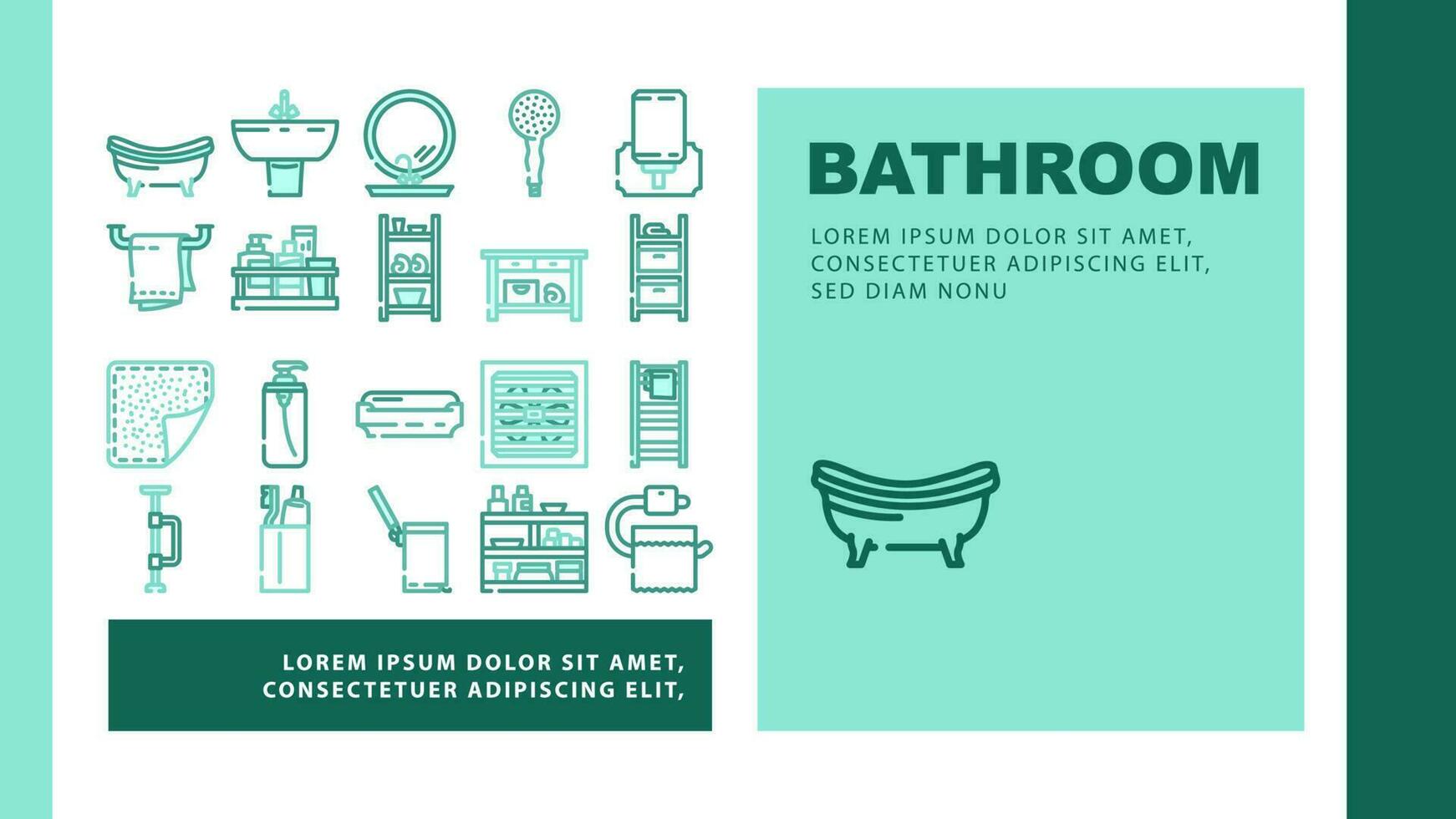 bathroom bath equipment hygiene icons set vector