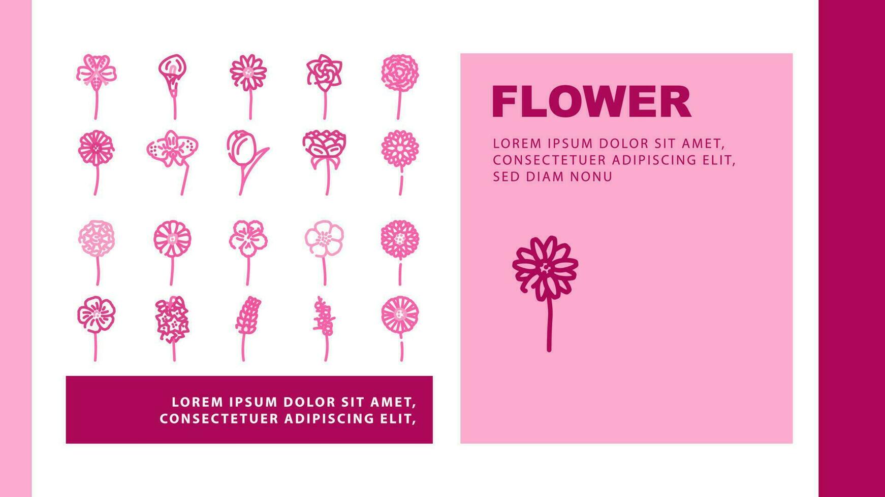 flower spring floral blossom icons set vector