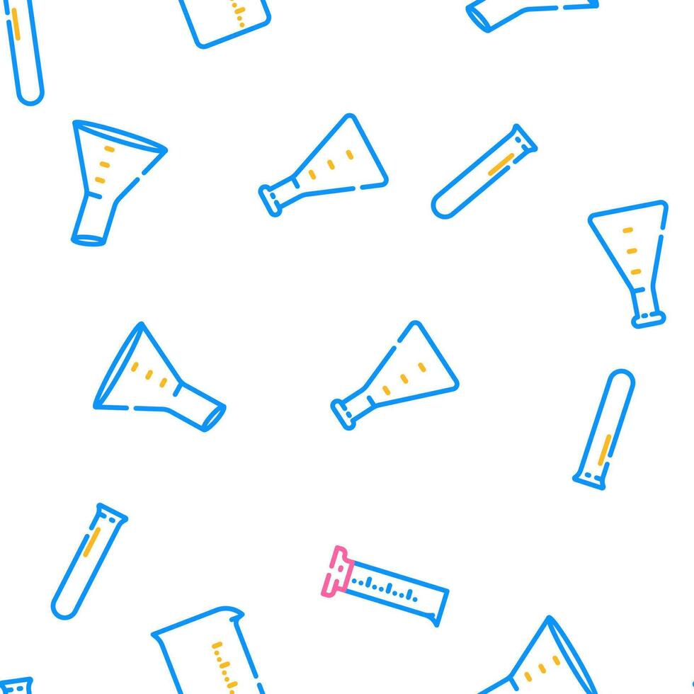 chemistry laboratory flask test vector seamless pattern