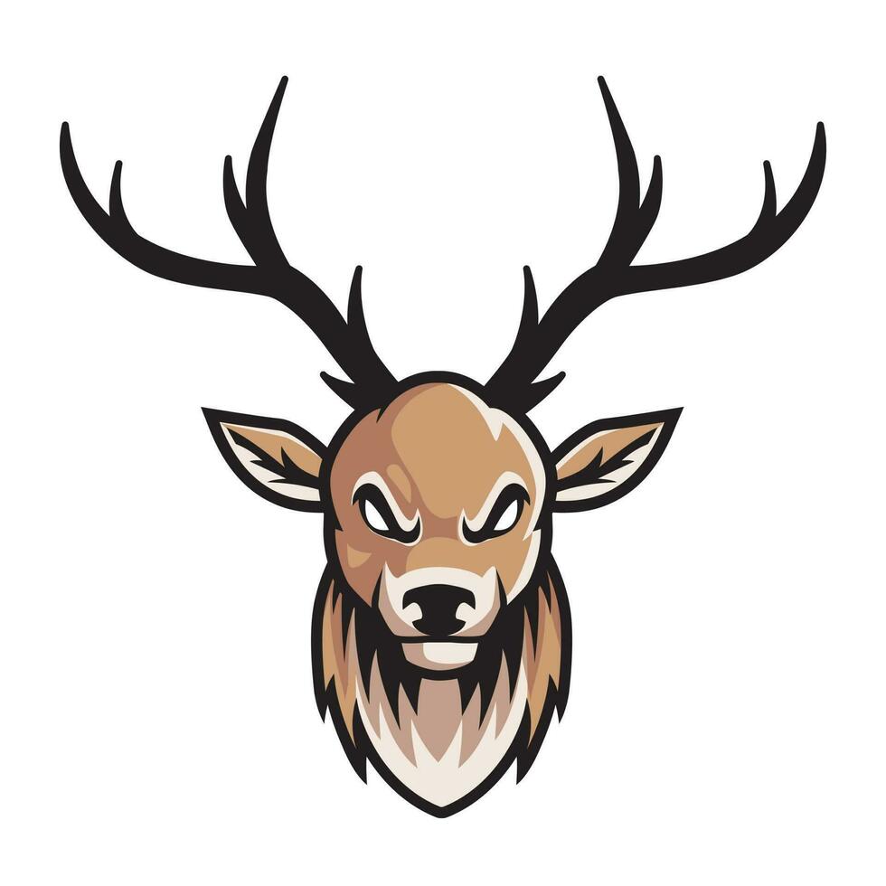 head deer mascot logo gaming illustration vector