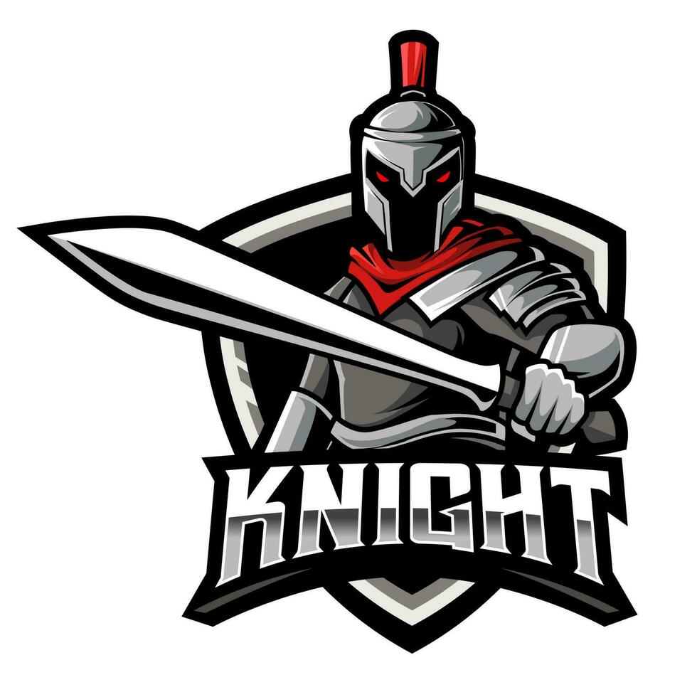 Modern professional knights logo design template vector