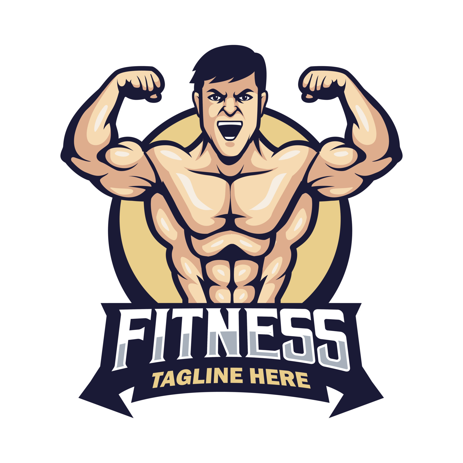 Illustration muscular man Logo and mascot 23248204 Vector Art at Vecteezy