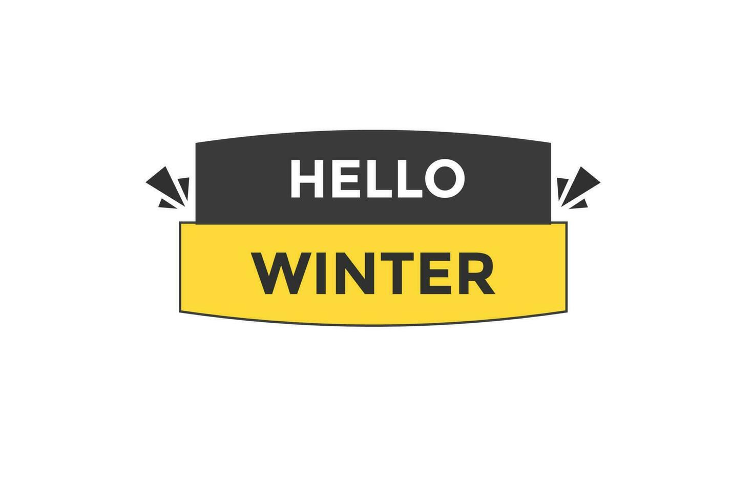 Hola invierno vectores.signo etiqueta burbuja habla Hola invierno vector