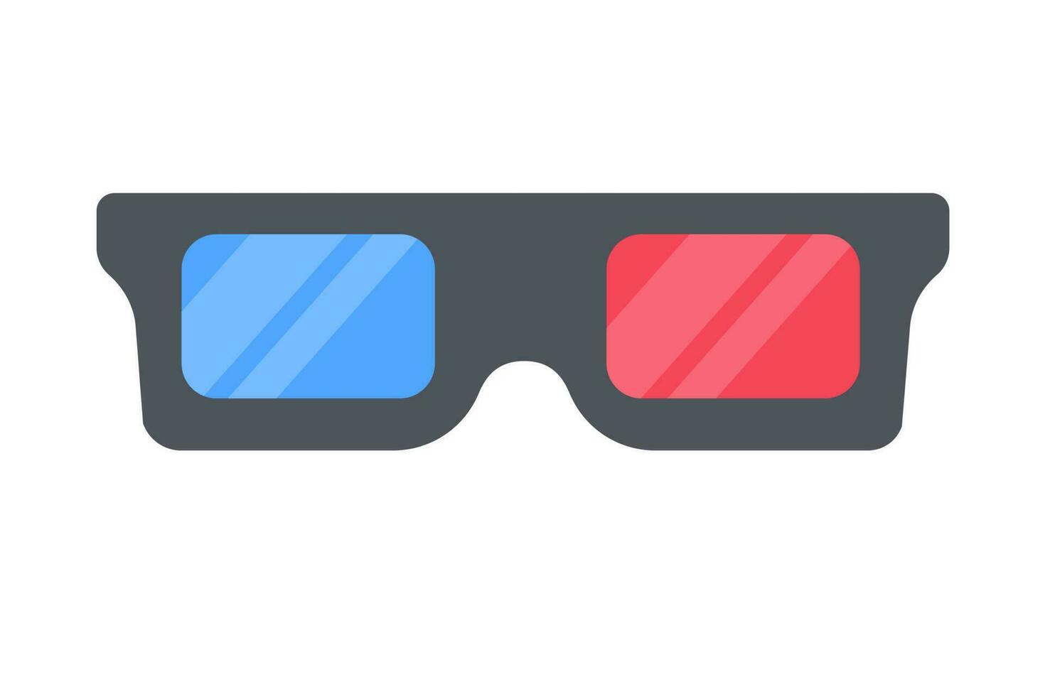 3D glasses with red and blue lenses for watching movies in premium cinemas vector