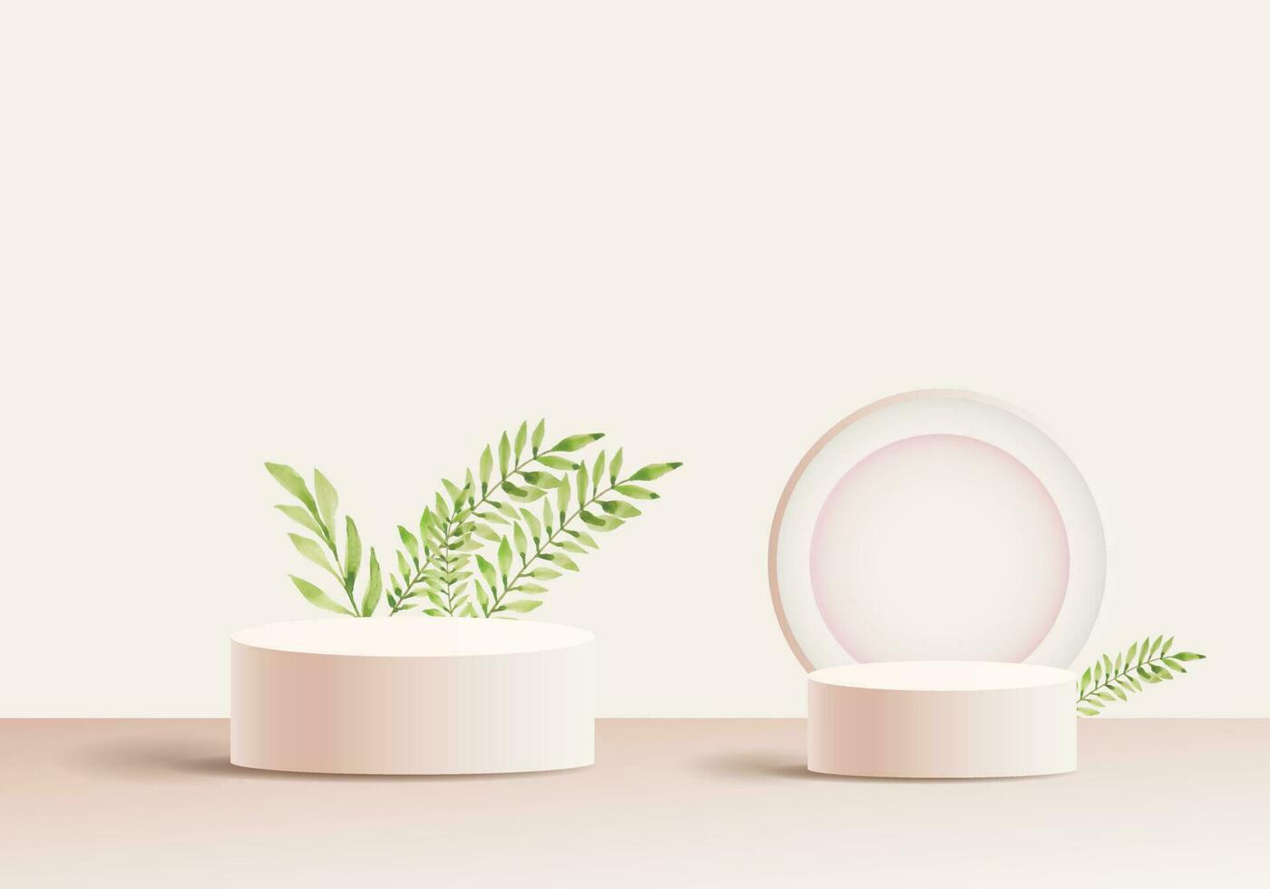 3D Display Podium with Geometric Platform for Product Showcase vector
