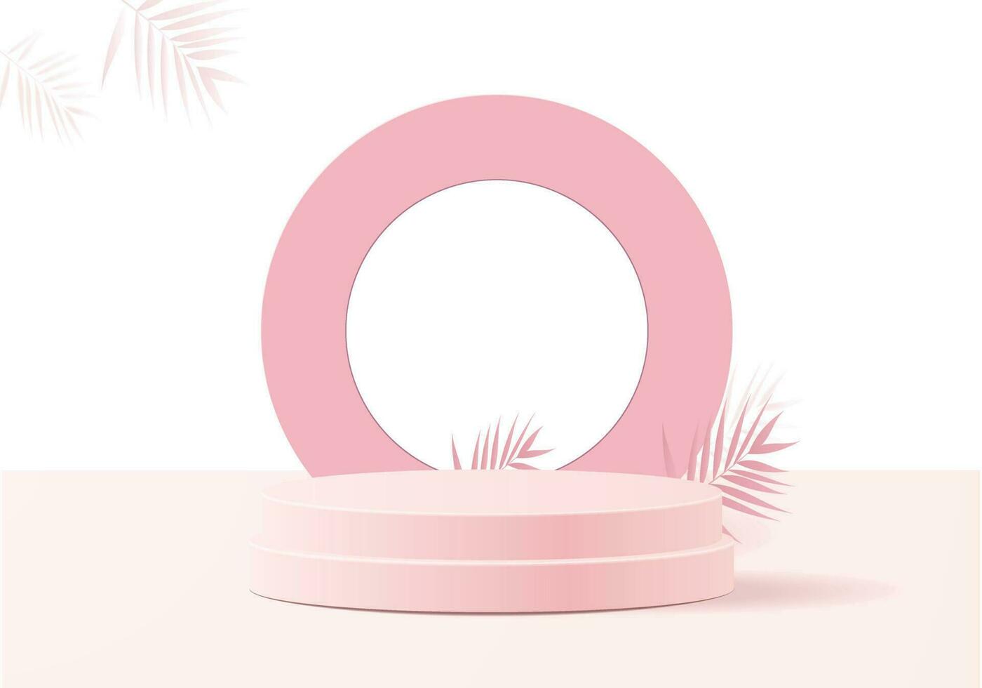 Minimal Pink 3D Podium with Geometric Shapes for Product Display vector