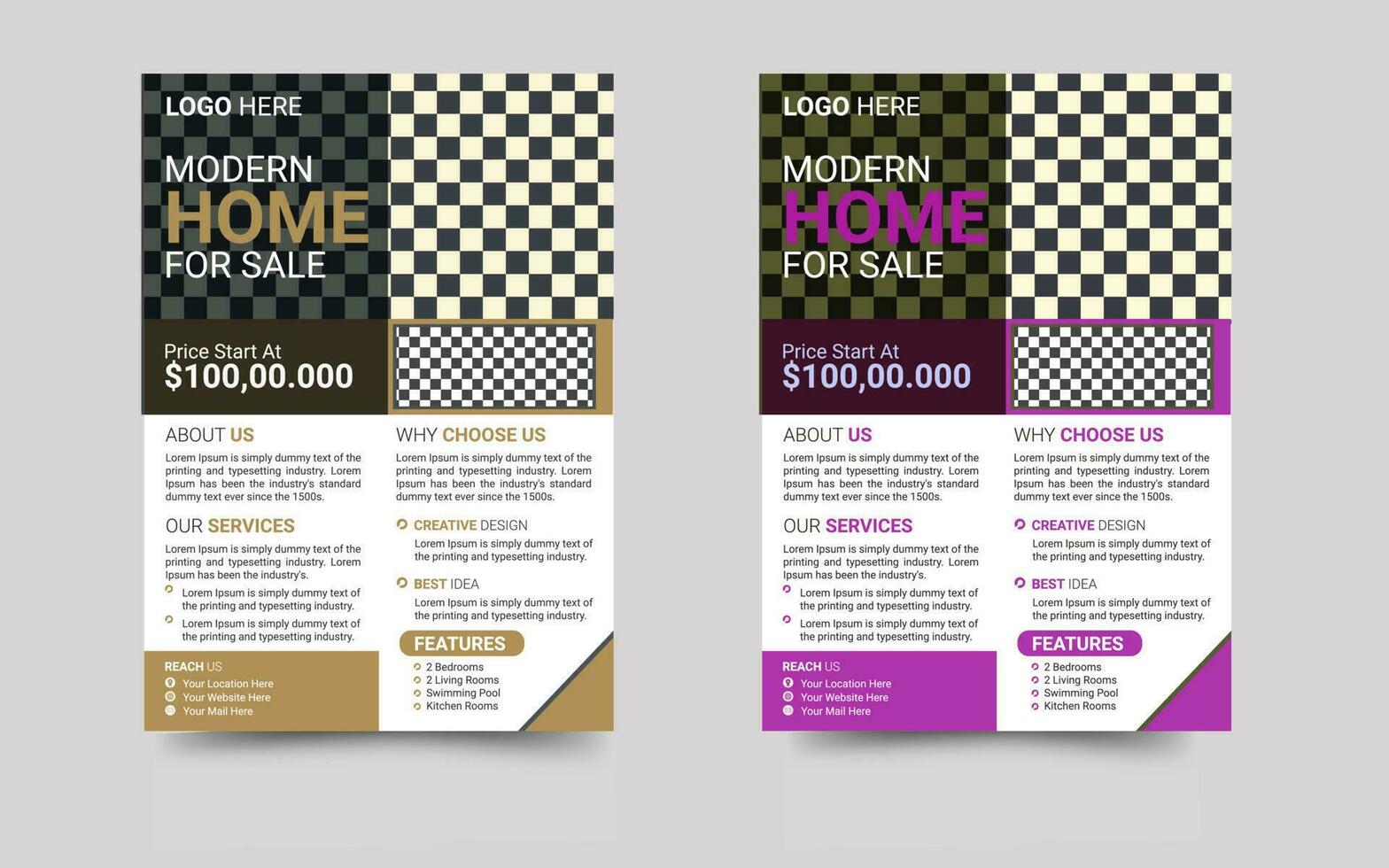 real estate home sale flyer or web banner promo template vector