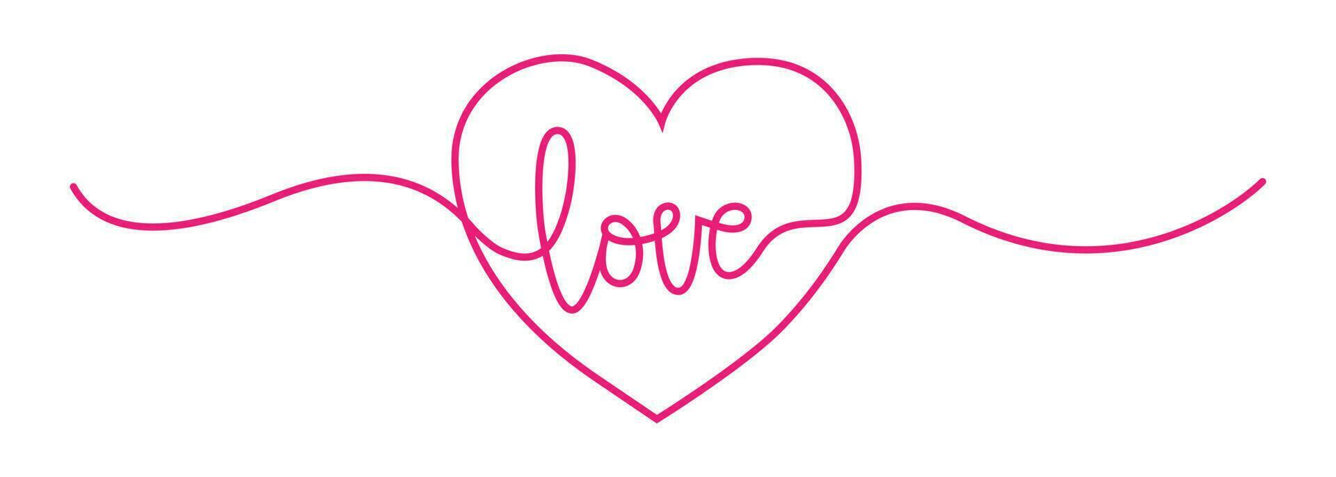 heart and love symbol outline stroke vector