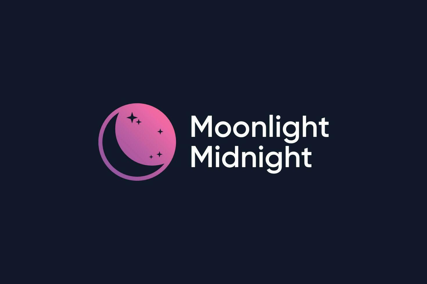 Luna ligero estrella noche logo concepto vector